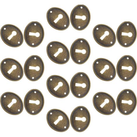 Cache-serrures ovales vintage en fer, lot de 20, pour armoires et (1/5)