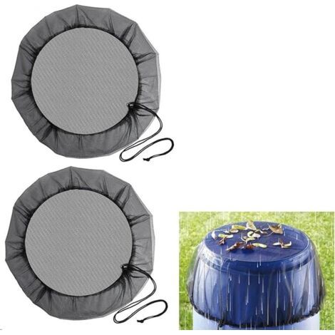 QORVA-Filets pour récupérateur d'eau de pluie, 80 cm de diamètre, avec cordon de serrage réglable, pour une protection contre les feuilles et les moustiques. (1/5)