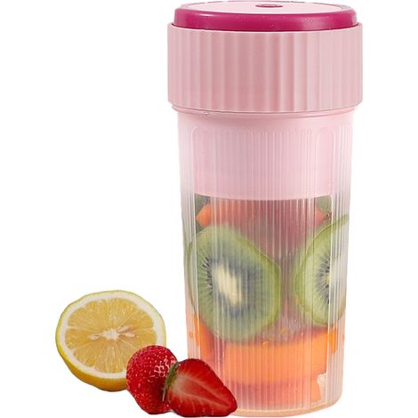 Mixeur Portable - Coupeur Acier Inoxydable 6 Lames - Capacité 450 ml - Rechargeable USB - Pour Smoothies et Jus Frais - 1 Pièce (1/5)