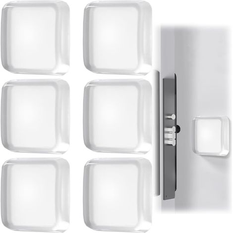 Butée de porte murale transparente – 6 pièces, butées de porte en silicone réutilisables et auto-adhésives (Ø 42 mm) pour armoires, cuisine, salle de bain et bureau
