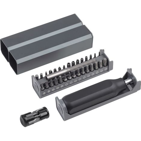 Meister Bit-Satz - 73 x 153 x 37 mm - 40-teilig - Edles Alu-Case - Reparatur-Set für Konsolen, PCs, Kameras