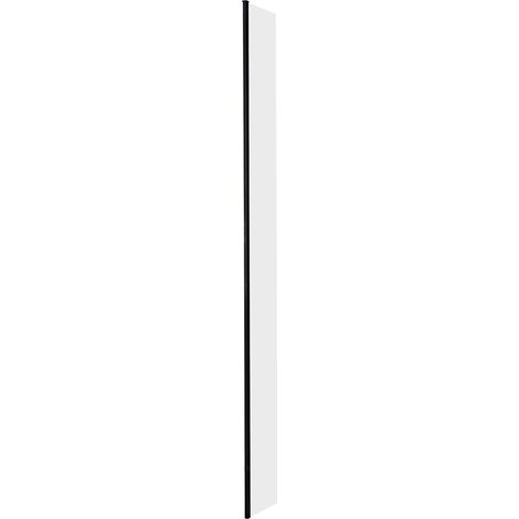 Milano Nero black reversible wet room shower enclosure screen 300mm – 8mm toughened safety glass – 1950mm height – Hinged return panel (1/2)