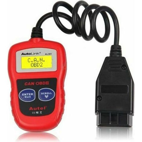 VURAHOME - Outils de Diagnostic Auto OBDII Lecteur de Code avec Menu en Français Lecture et Effacement des Codes d'Erreur Scanner OBD2 pour Voitures à Essence et à Diesel (Autolink AL319) [Classe éner (1/5)