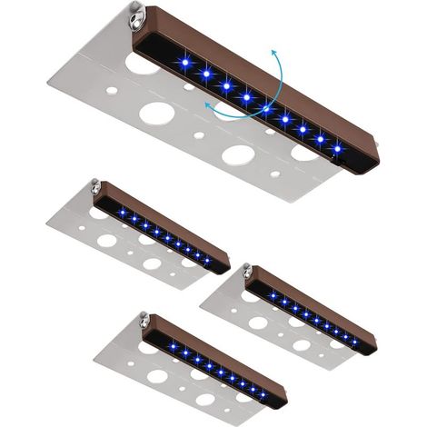 Lampe Extérieur Jardin,2700K LED éclairage mural d'extérieur,4-Pack 7 Inch 2.5W LED,lumières de clture pour Mur,Clture,Terrasse,Jardin,Marche,Escalier（Bleu） (1/5)