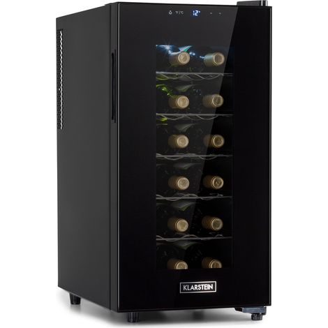 Klarstein Weinkühlschrank, Getränkekühlschrank Schmal, 1 Zone Kühlschrank mit Glastür, Outdoor GetränkekühlschränkeFreistehend, Weinkühlschrank Klein, Kühlschrank mit UV-Schutz, 11-18°C, 18 Flaschen (1/5)