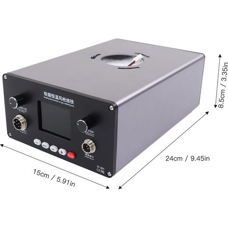 Station de soudage numérique avec fer à souder, filtre anti-fumée et pistolet à air chaud, 850W, affichage digital, prise US 110V-240V, kit complet pour électronique (1/5)