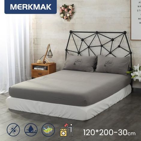Protège Matelas - Imperméable - Respirant - Anti Acariens - 120x200 cm - Gris (1/4)