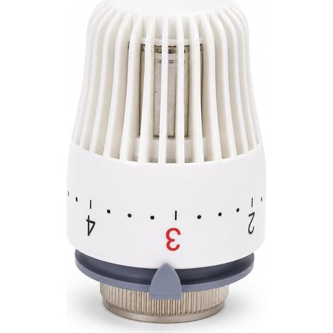 Tête radiateur thermostatique, robinet de radiateur thermostatique M30×1.5, tête blanche 85 mm avec joint flexible, 176 °F, 16MPa pour le chauffage (1/5)