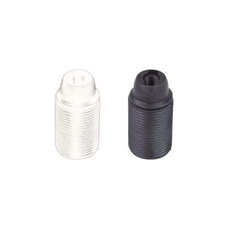 PORTALAMPADA E14 TERMOPLASTICO FILETTATO- - colore bianco - 10 pezzi