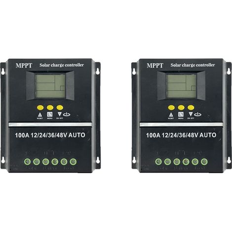 2X PWM 100A 12V 24V 36V 48V AUTO Contrôleur de Charge de Panneau Solaire Chargeur de Batterie Solaire PV avec Contrôleur Solaire LCD MPPT (1/5)