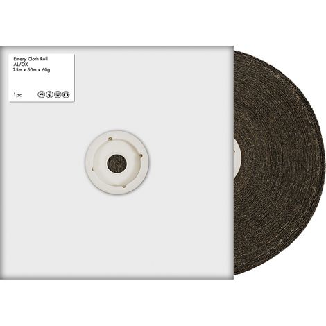 Papier de verre RS PRO grain P60, 50m x 25mm ( Prix pour 1 )