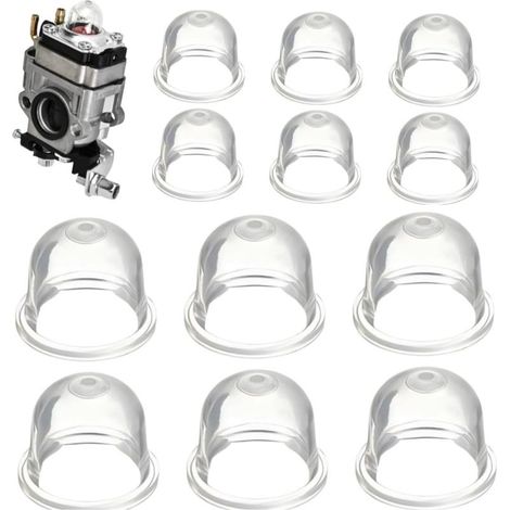 Lot de12Pcs Echo,Blanche Pompe D'ampoule D'amorce 19MM/22MM Tasse D'huile de Carburateur Capsule D'allumage Pompe à Carburant pour Tondeuse,Souffleur,Débroussailleuse,Scie à Essence,Coupe-haie (1/5)