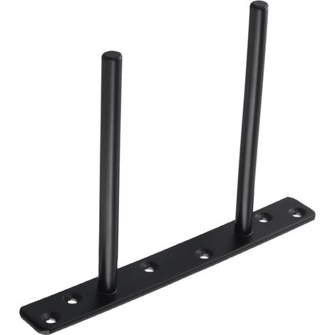 Lot de 2 Support pour Étagère Flottante Invisible Support en Métal pour Tablette Flottante en Bois Dissimulé à Fixation Murale, Finition Noire Mate