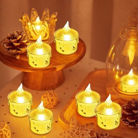 Set di 24 candeline a LED senza fiamma, a batteria, false candele elettriche, decorazione per feste, matrimoni, compleanni, festa della mamma (1/5)