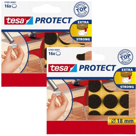 Feltrini autoadesivi Tesa per sedie e mobili, marroni, 18 mm, 16 pezzi x2 (1/3)
