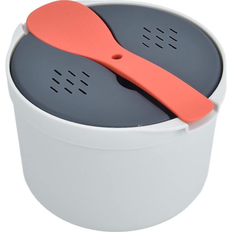 Cuiseur à Riz Micro-Ondes 2 en 1, Autocuiseur Antiadhésif 2L avec Passoire Cuillère Couvercle Ensemble D'outils de Chauffage de Cuisson Sous Pression, Appareils à Riz, Ustensiles de Cuisine (1/5)