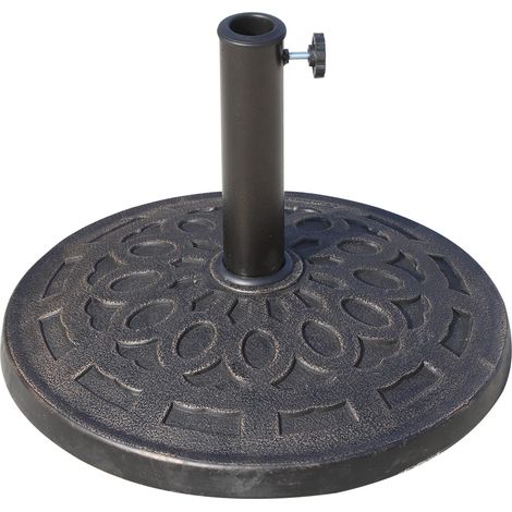 Pied de Parasol Base de lestage Parasol Rond résene Imitation Fonte Motif Rosace Ø 49 cm Poids Net 14 Kg Bronze