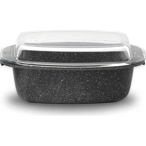 Casseruola Rettangolare con Coperchio in Vetro Antiaderente 33x22 cm Olympia Hard Cook (1/5)