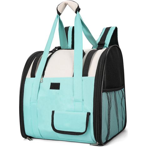 Sac à dos pour animaux de compagnie, grande capacité, respirant, Portable, pour petits animaux, chat, sac à main pour l'extérieur, vert clair (1/5)