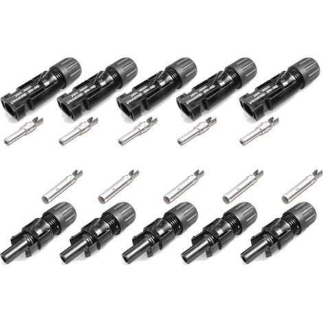 Stäubli 5 paia di connettori MC4 – Presa + spina 4 – 6 mm² tipo 4 PV-KBT4/6I 5 paia 4 mm² – 6 mm² (1/2)