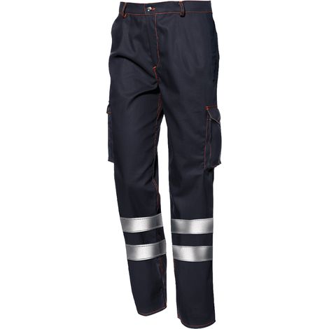 SIR SAFETY SYSTEM POLYTECH Pantalon de travail multirisque à bandes réfléchissantes bleu foncé Taille 64