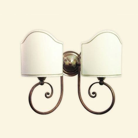 Applique classico lampadari bartalini leo ap2 e27 led tessuto ottone lampada parete (1/5)