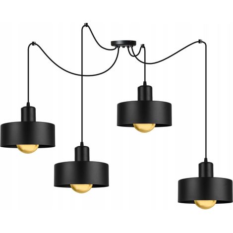 LAMPADA A SOSPENSIONE MODERNA A FORMA DI RAGNO CON PARALUME IN METALLO