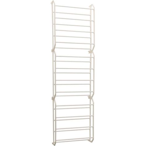 Range-chaussures modulable 36 paires – 12 étagères modulables – Installation sur 3 portes – Blanc – Idebox