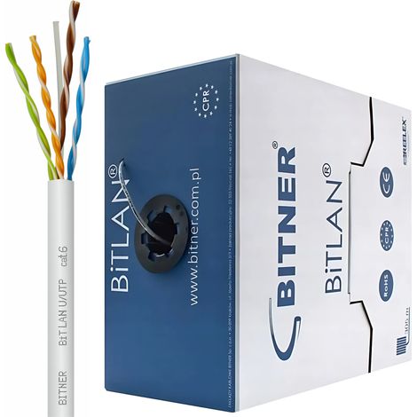 Câble réseau LAN U/UTP cat.6 BiTLAN 350 MHz, paire torsadée interne (1/5)