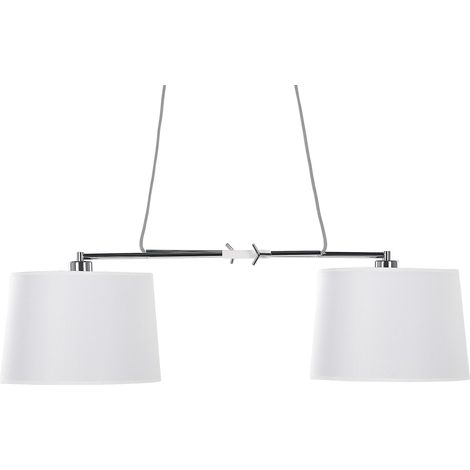 Lámpara de techo 2 luces blanca base de metal pantalla de poliéster moderna Fucino
