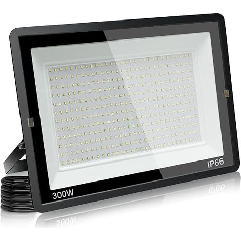 Outdoor LED Floodlight, 300W 30000LM Outdoor LED Spotlight, 6000K Outdoor LED Floodlight, IP66 Waterproof Security Lighting for Garden, Garage, Yard, Parking (Cool White - 1 Piece, 300 W) (1/5)