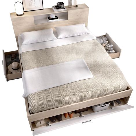 LANKA Cama compacta blanco natural 140 (1/5)