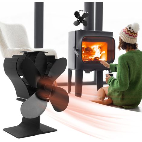 Le Stove Fan, un ventilateur de cheminée à quatre pales résistant aux hautes températures et à allumage automatique, ne nécessite aucune alimentation électrique. (1/5)