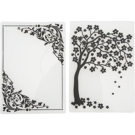 2pcs Embossing Folders Plastic Material Decorative Textures DIY Making Embossed Designs Templates for Scrapbooking (1/5)
