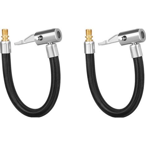 2-teiliges Reifenfüllschlauch-Verlängerungsset, Adapter für Aufblasschlauch, Verlängerungs-Reifenventil für Autopumpe, 40 cm Reifenpumpenschlauch (1/5)