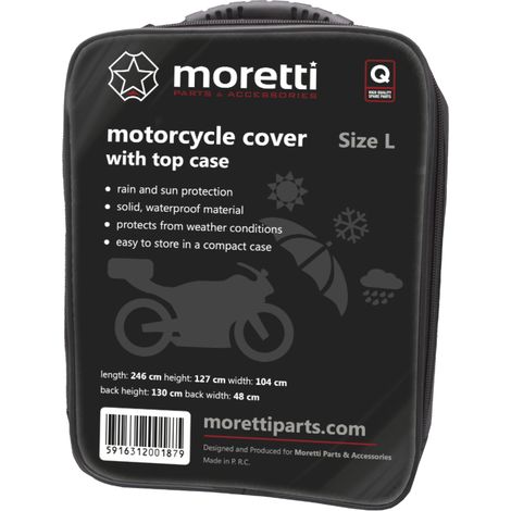 Motorradabdeckung mit Topcase Größe L Moretti (1/5)
