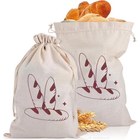 pezzi - Sacchetto per il pane - Sacchetti per il pane riutilizzabili - Sacchetti per il pane con coulisse - Sacchetti per la conservazione - Sacchetti per la conservazione (1/5)