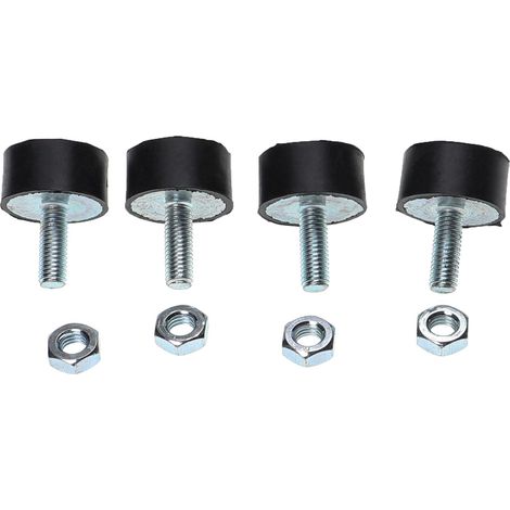 vhbw 4x Vibration Dampers for Welding Machine, Air Compressor, Water Pump, Petrol Engine etc. - Universal Rubber Buffers incl. Screw Nuts, M8 Thread (1/3)