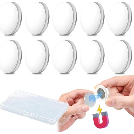 Pesas para cortinas de ducha - Imanes para cortinas - 10 unidades - Blanco - Resistente a la corrosión (1/5)
