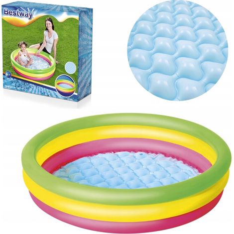 PISCINE GONFLABLE BESTWAY 51104 Pataugeoire pour enfants 102X25CM FOND SOUPLE (1/5)