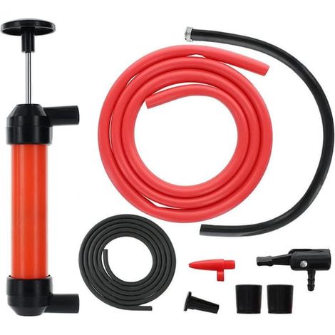 Kit de pompe à carburant manuelle multifonctionnelle - Pompe à siphon pour eau et essence, tuyau de siphon de 38 cm, transfert de liquides pour voitures, récupérateurs d'eau de pluie et jardins aquati (1/5)