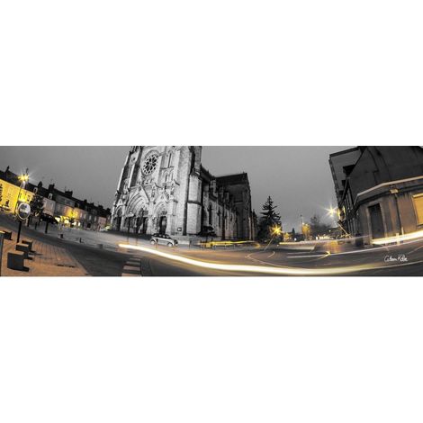 Tableau sur toile église Saint André Châteauroux 30x97 cm - Impression sur Toile Murale Décorative - Image imprimée en HD sur Toile - Toile sur Châssis en Bois FSC - Fabriqué en France (1/4)