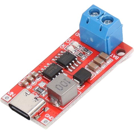 3S Typ C auf 12,6 V Lithium-Akku-Ladegerät, Schnellladeplatine, DC 3–6 V Eingang, Rot, 2 A (1/5)