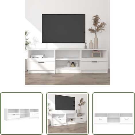 Meuble tv tendance - Meuble TV Blanc 150x33,5x45 cm Bois d'ingénierie (1/5)