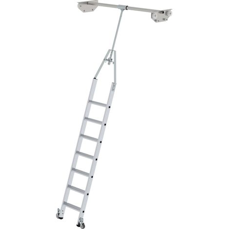 MUNK Aluminium-Regalleiter für Doppelregal drehbar 7 Stufen (1/2)