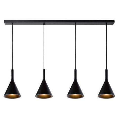 Lampadario in cemento nero Lucide Gipsy 4xE27 dimmerabile (1/5)
