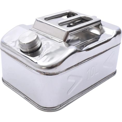 Conteneur de carburant, capacité de 10L, acier inoxydable durable, Argent (1/2)