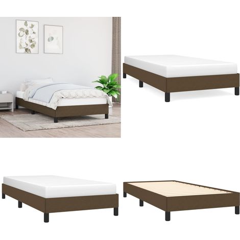 Bettgestell ohne Matratze Dunkelbraun 100x200 cm Stoff - Bettrahmen - Doppelbett - Lattenrost - Holzrahmen - Massivholzbette - Home & Living (1/5)