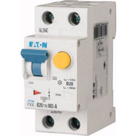 Eaton Combinazione interruttore FI/LS, 20 A, 30 mA, Caratteristica di intervento interruttore LS: B, 1p + N, Caratteristica di intervento interruttore FI: A, 236949