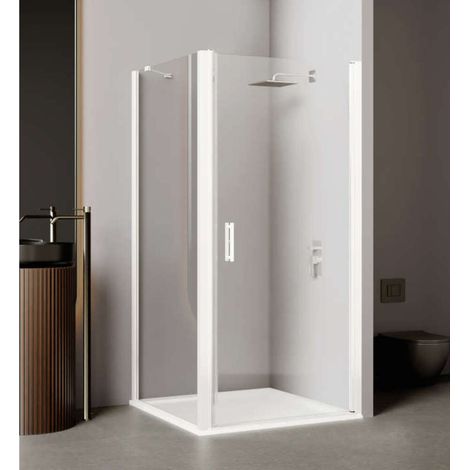 Paroi de douche fixe universelle ROTH EQUI 2MS - 800x2000mm - Profilé Blanc Verre clair traité déperlant
